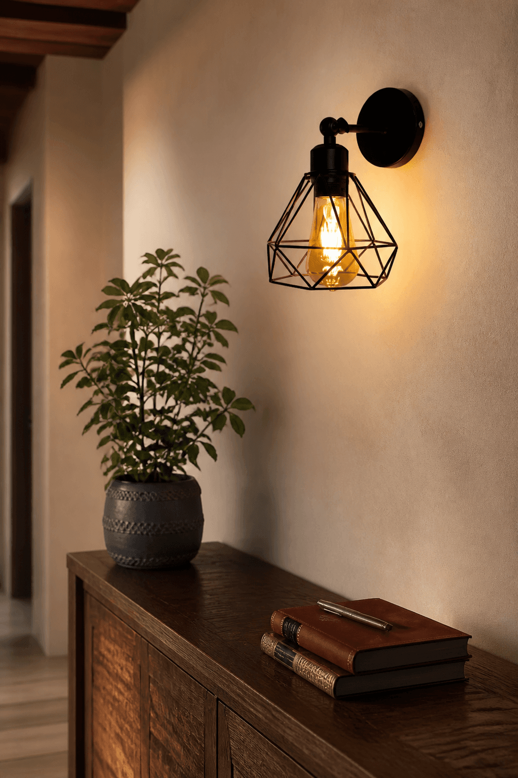 Geometric Cage Wall Sconce