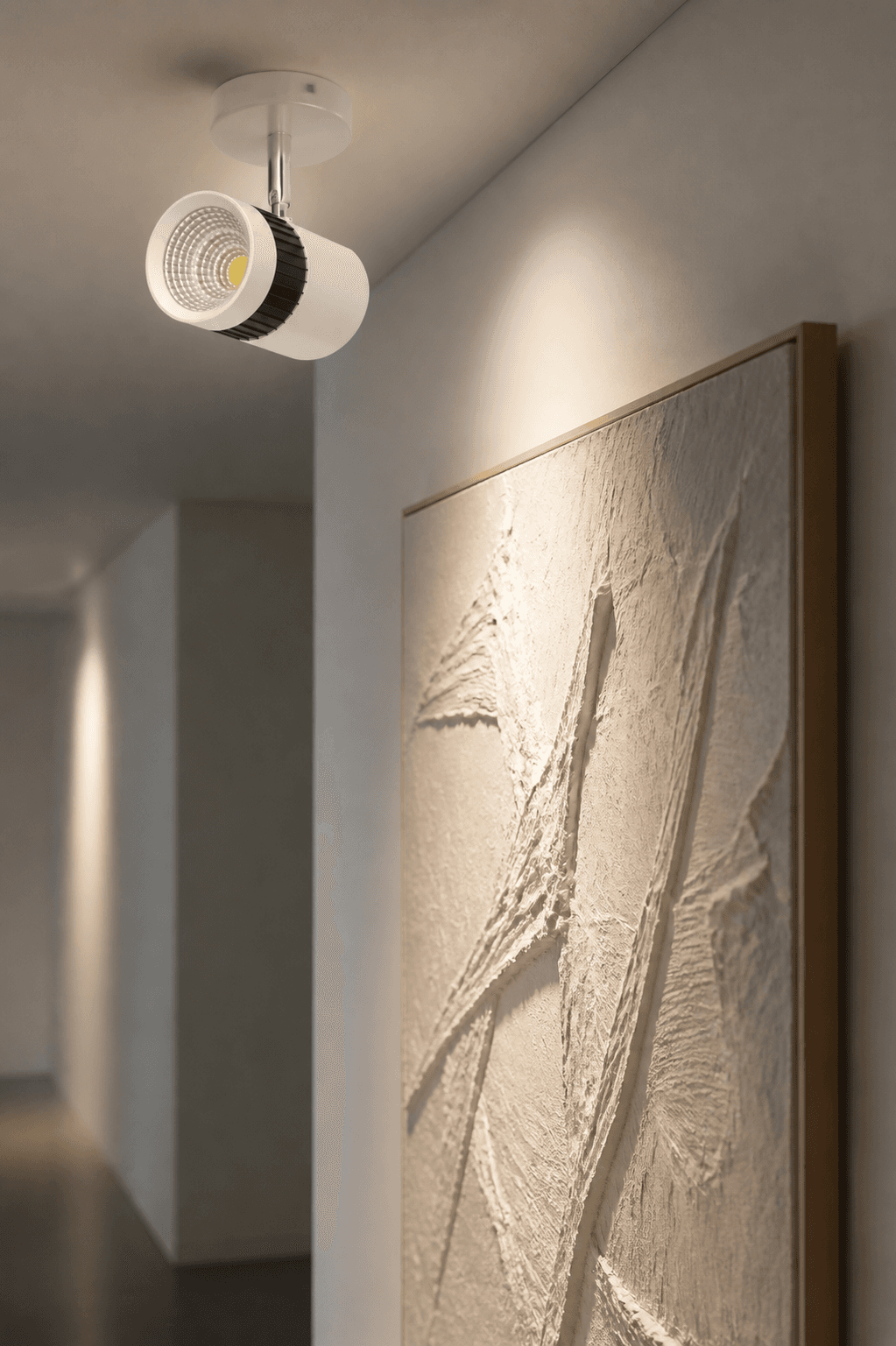 White Cylindrical Surface-Mounted Spotlight