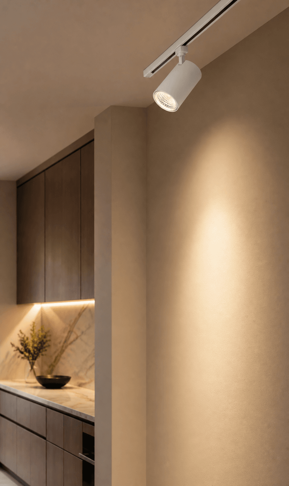 White Cylindrical Track Spotlight