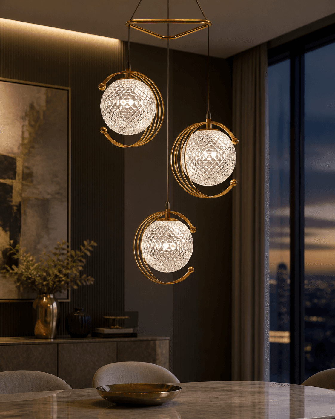 Modern 3-Light Geometric Cluster