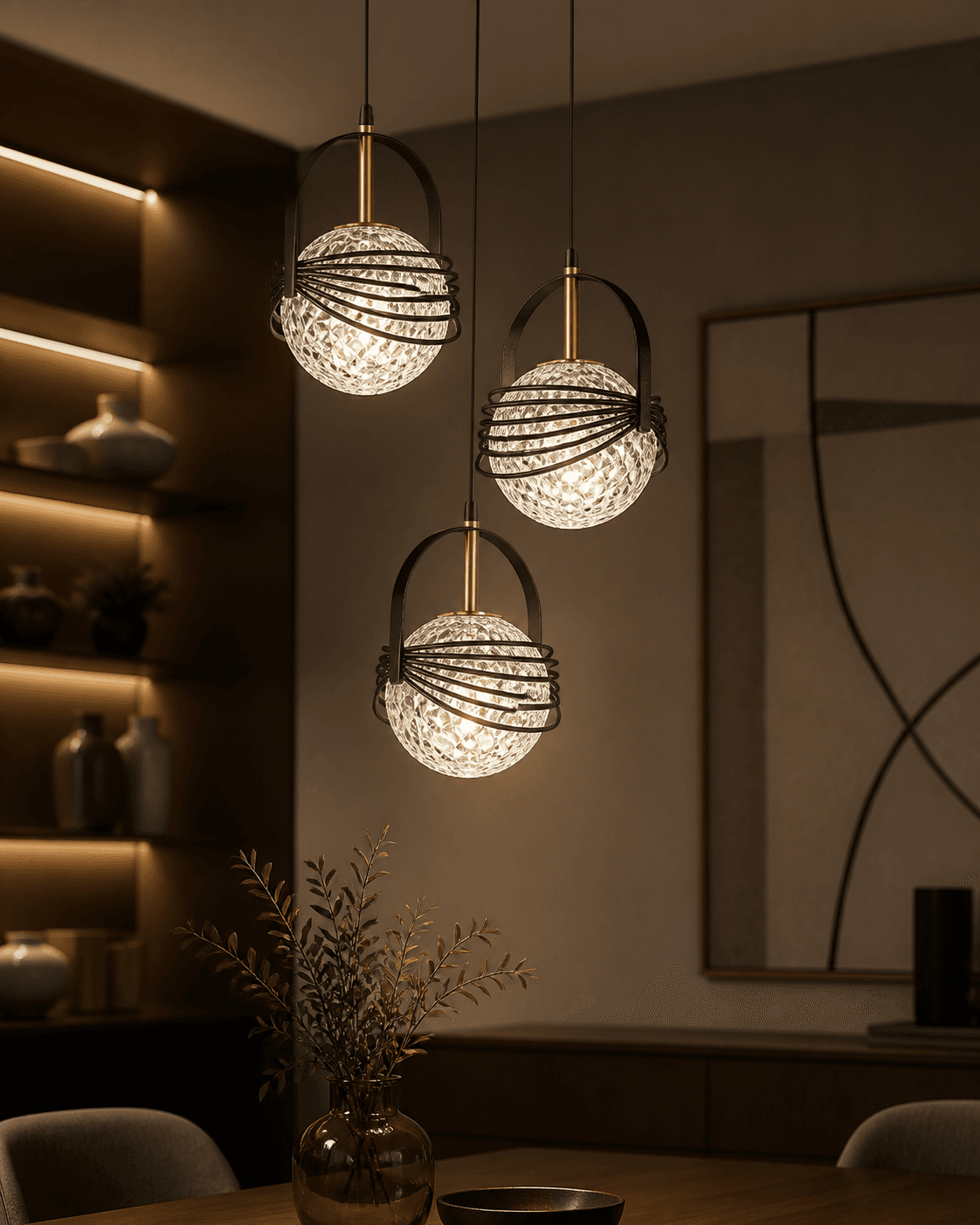 Modern 3-Light Geometric Cluster