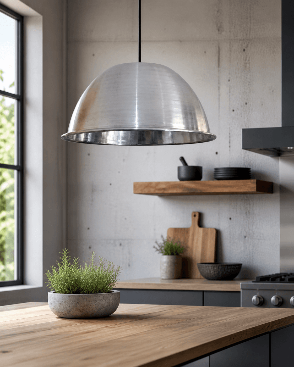 Industrial Aluminum Deep Dome Pendant