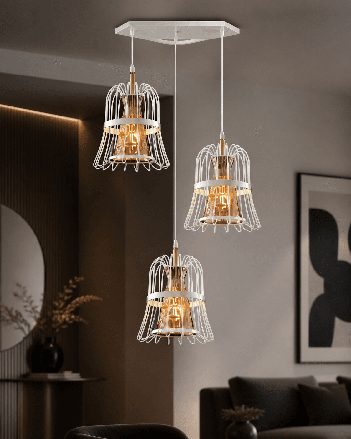 Modern 3-Light Geometric Cluster