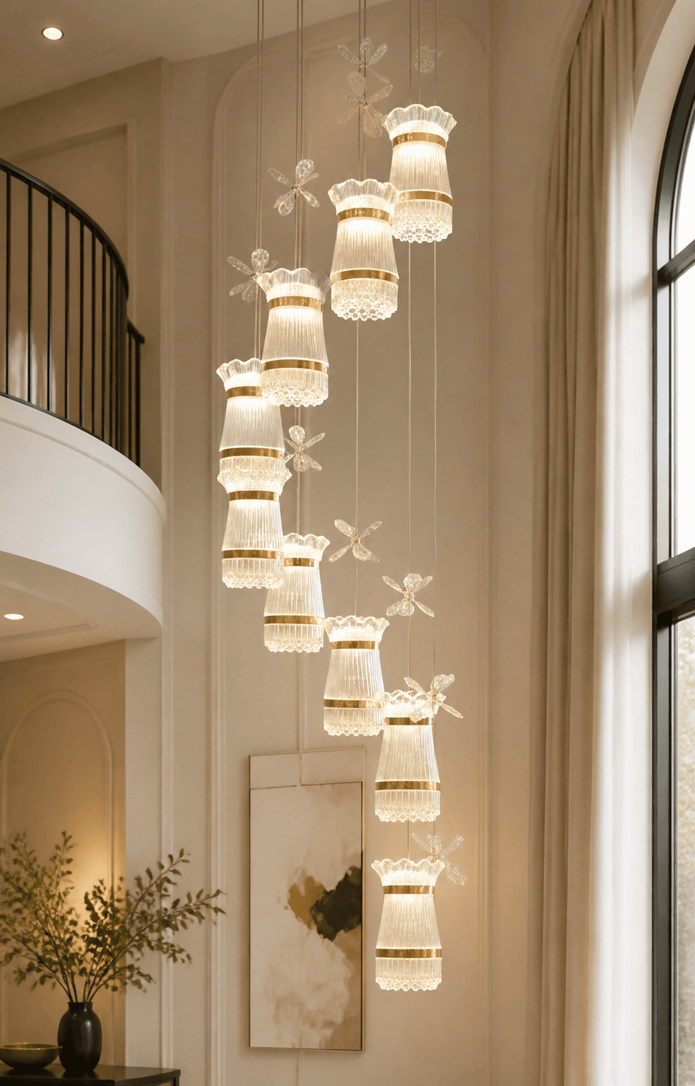 Multi Pendant Crystal Chandelier