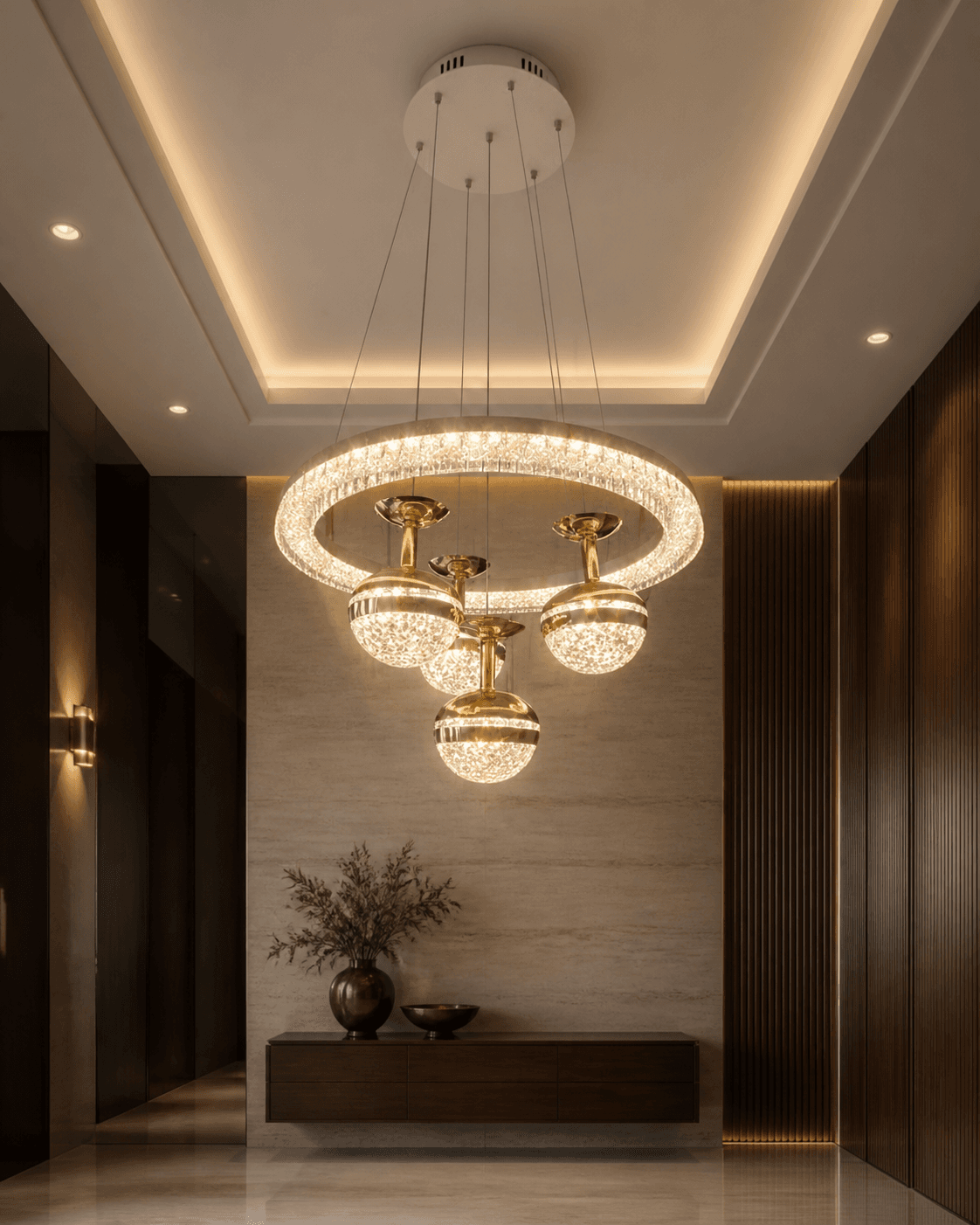 Modern Crystal Ring Chandelier