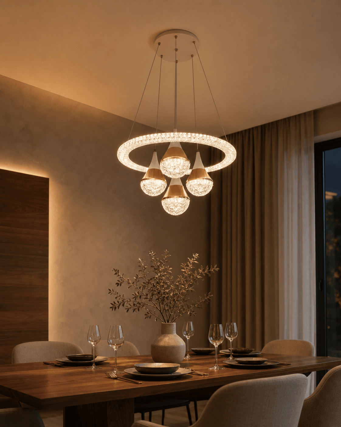 Crystal Ring Chandelier Pendants
