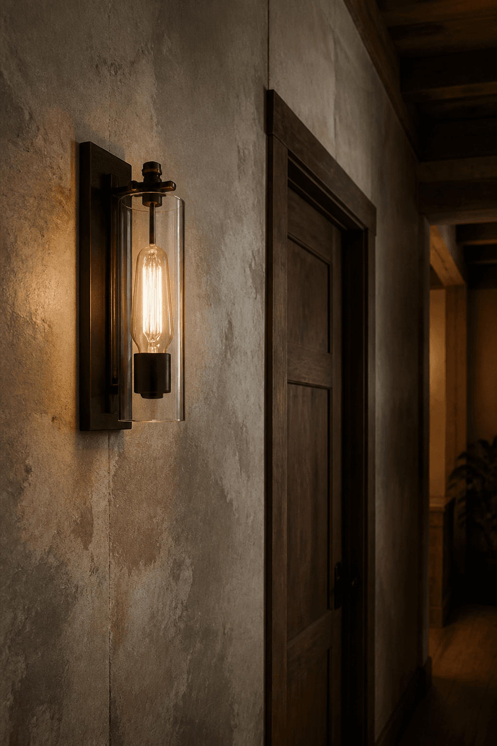 Industrial Clear Glass Edison Wall Sconce