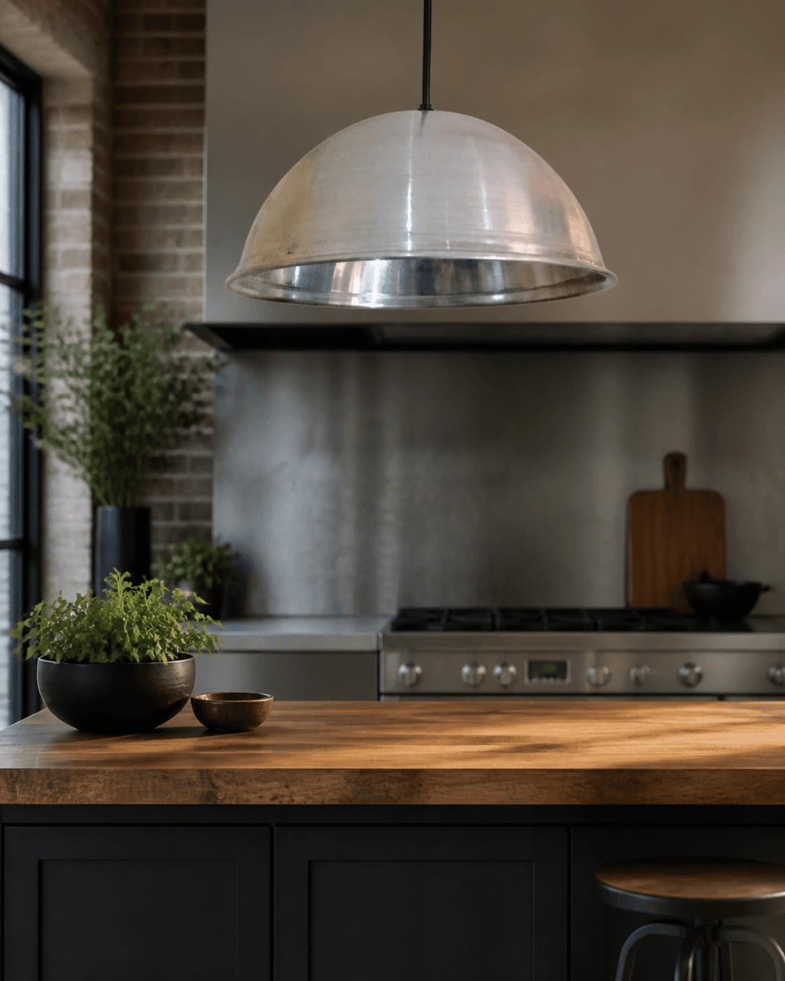 Industrial Aluminum Bell Pendant Light