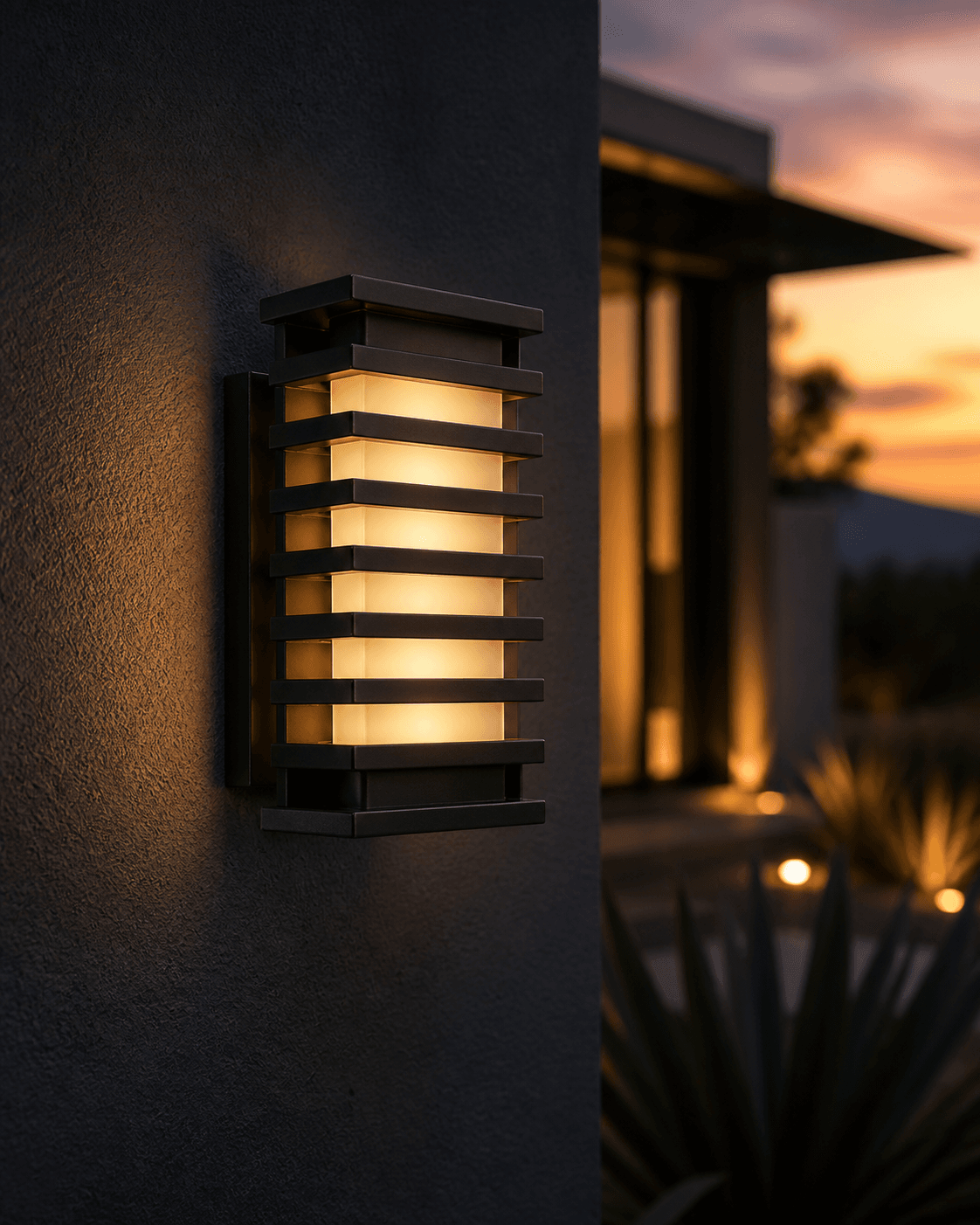 Antique Gold Layered Outdoor Wall Light