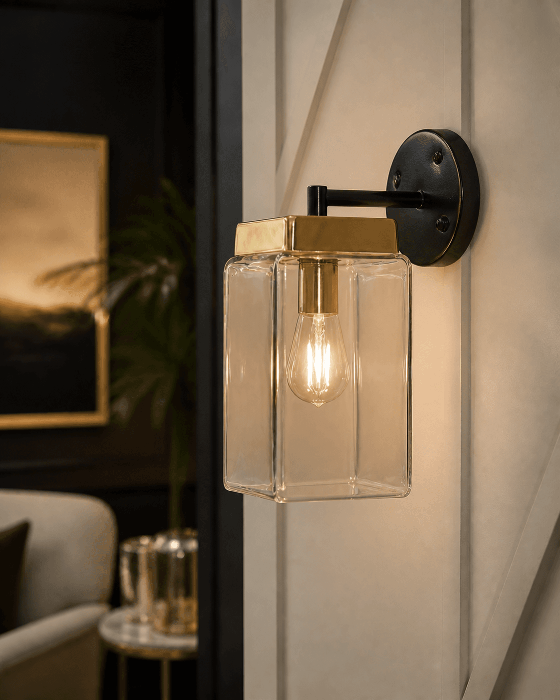 Adjustable Clear Glass Wall Lamp