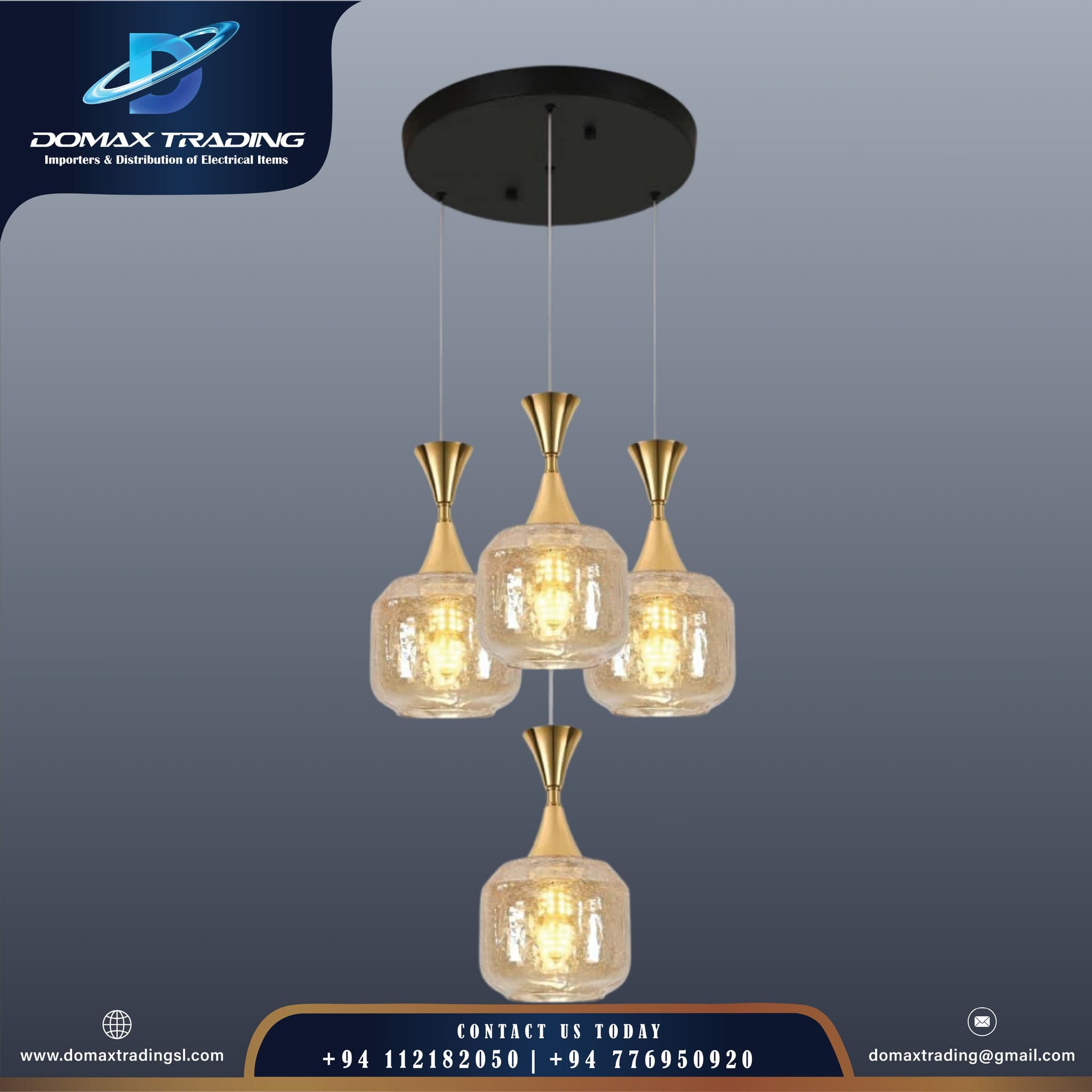 4-Light Gold Cluster Pendant view 2