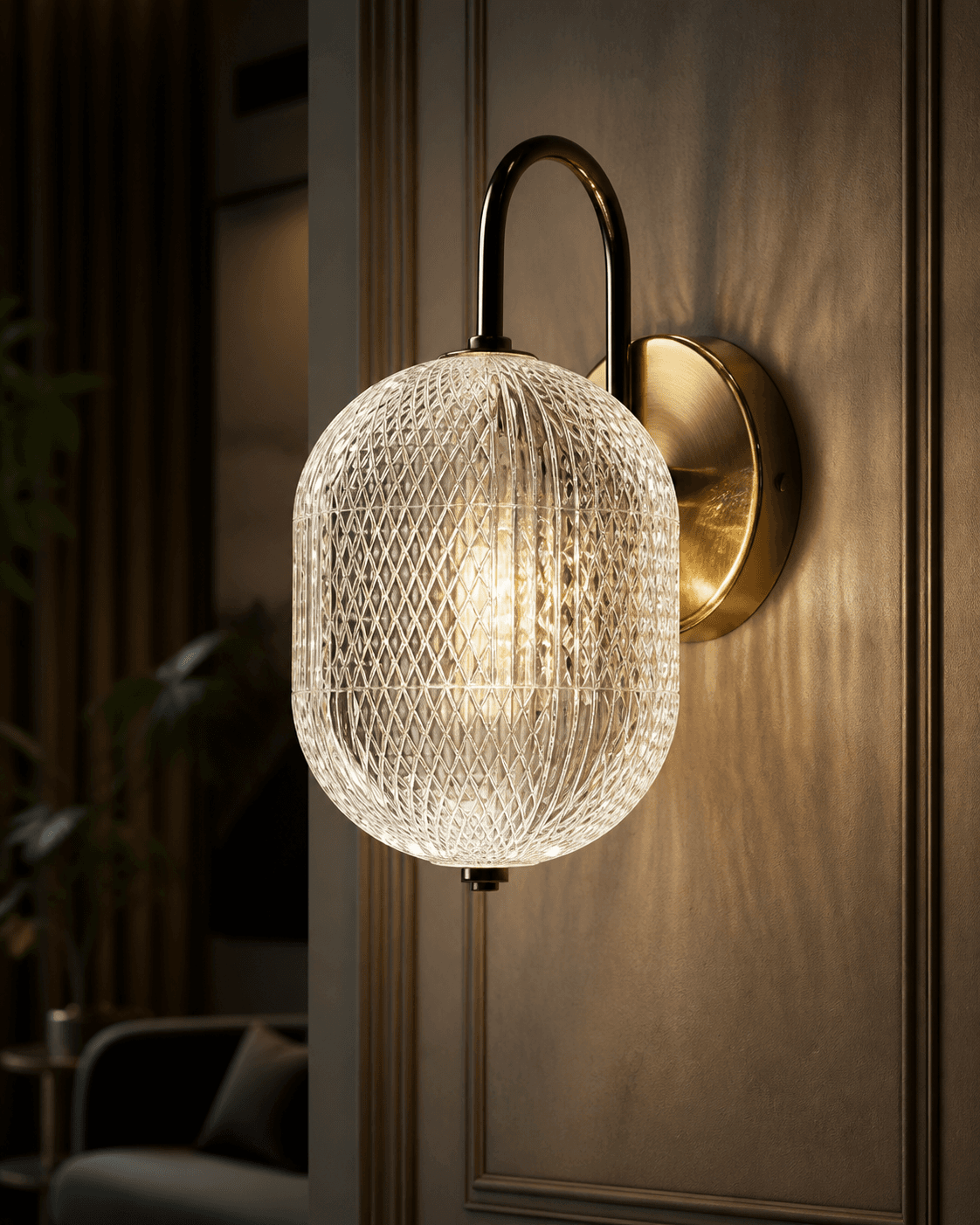 Textured Glass Globe Wall Sconce