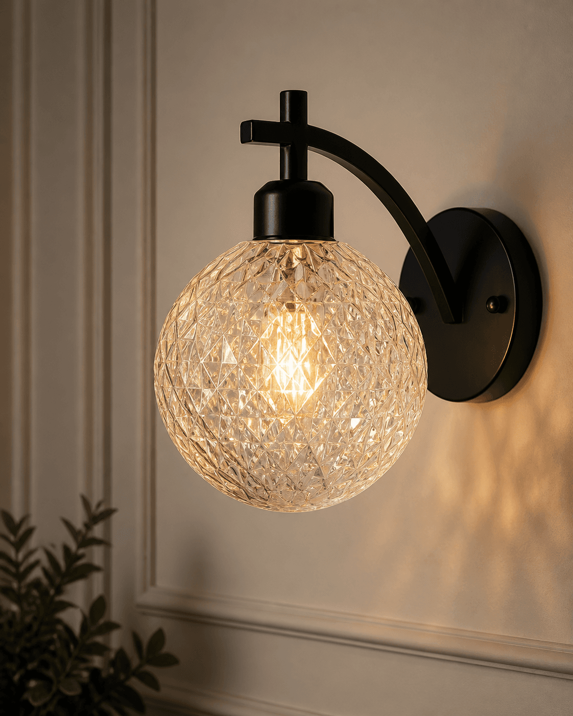 Crystal Globe Wall Sconce
