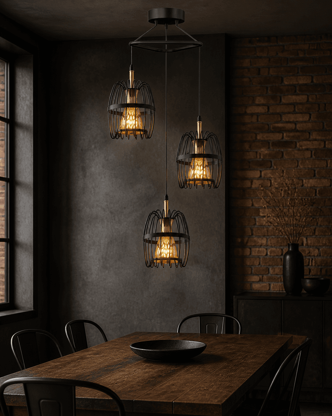 Industrial Cage Pendant Chandelier