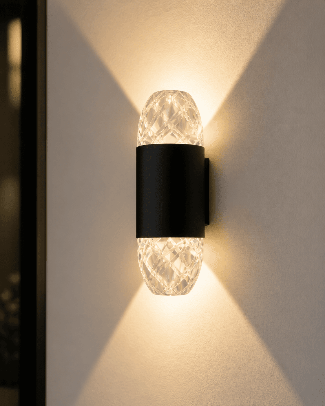 Crystal Dual Beam LED Wall Light