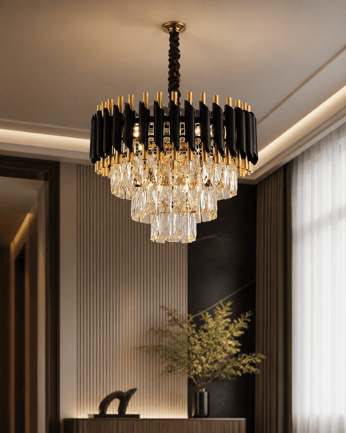 Modern Luxury Tiered Crystal Chandelier