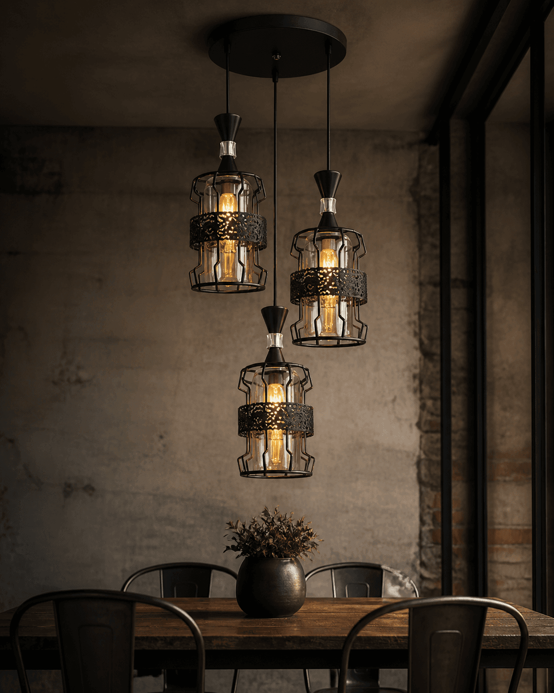 Modern Ornate Cage Pendant Chandelier