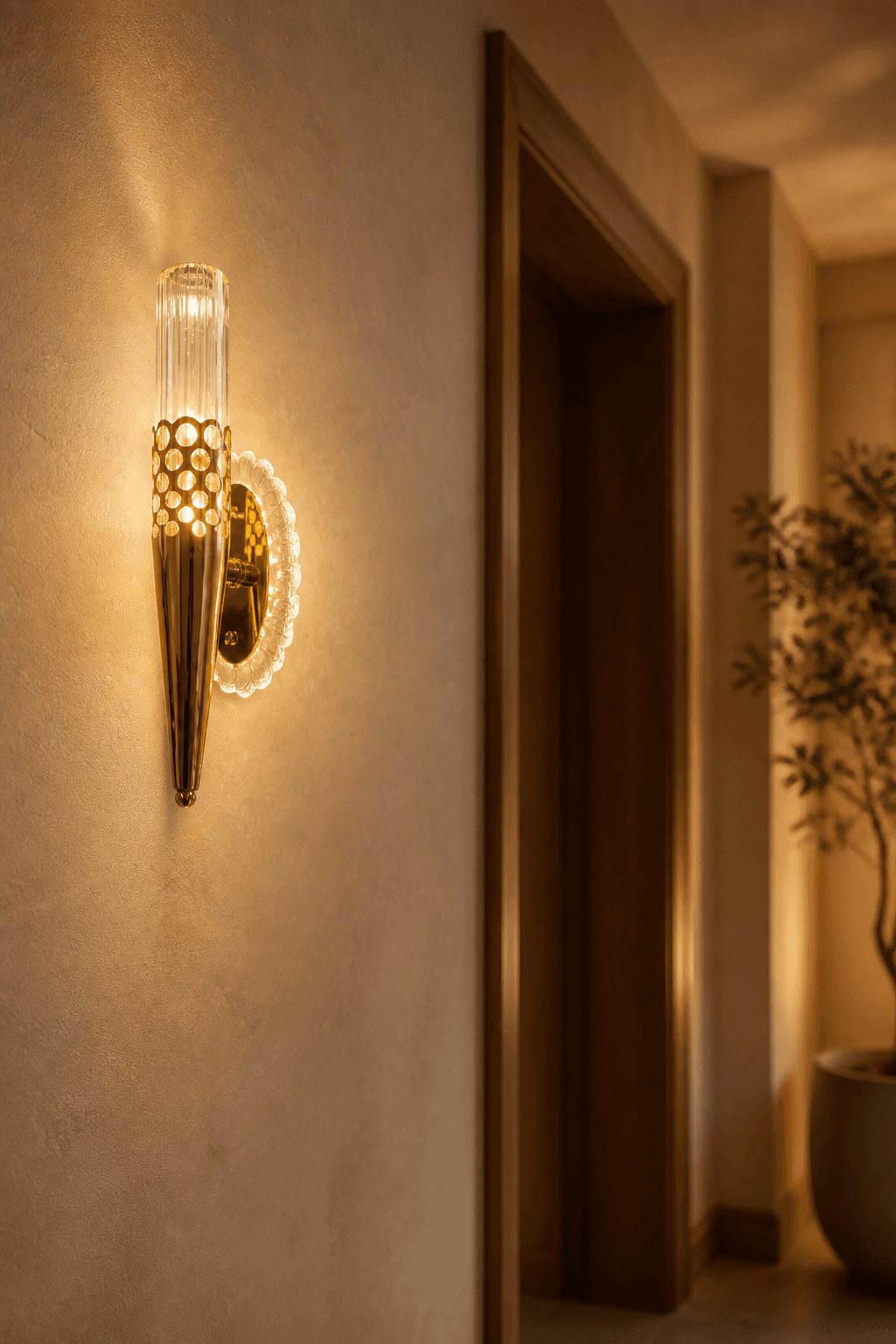 Modern Crystal Wand Wall Sconce
