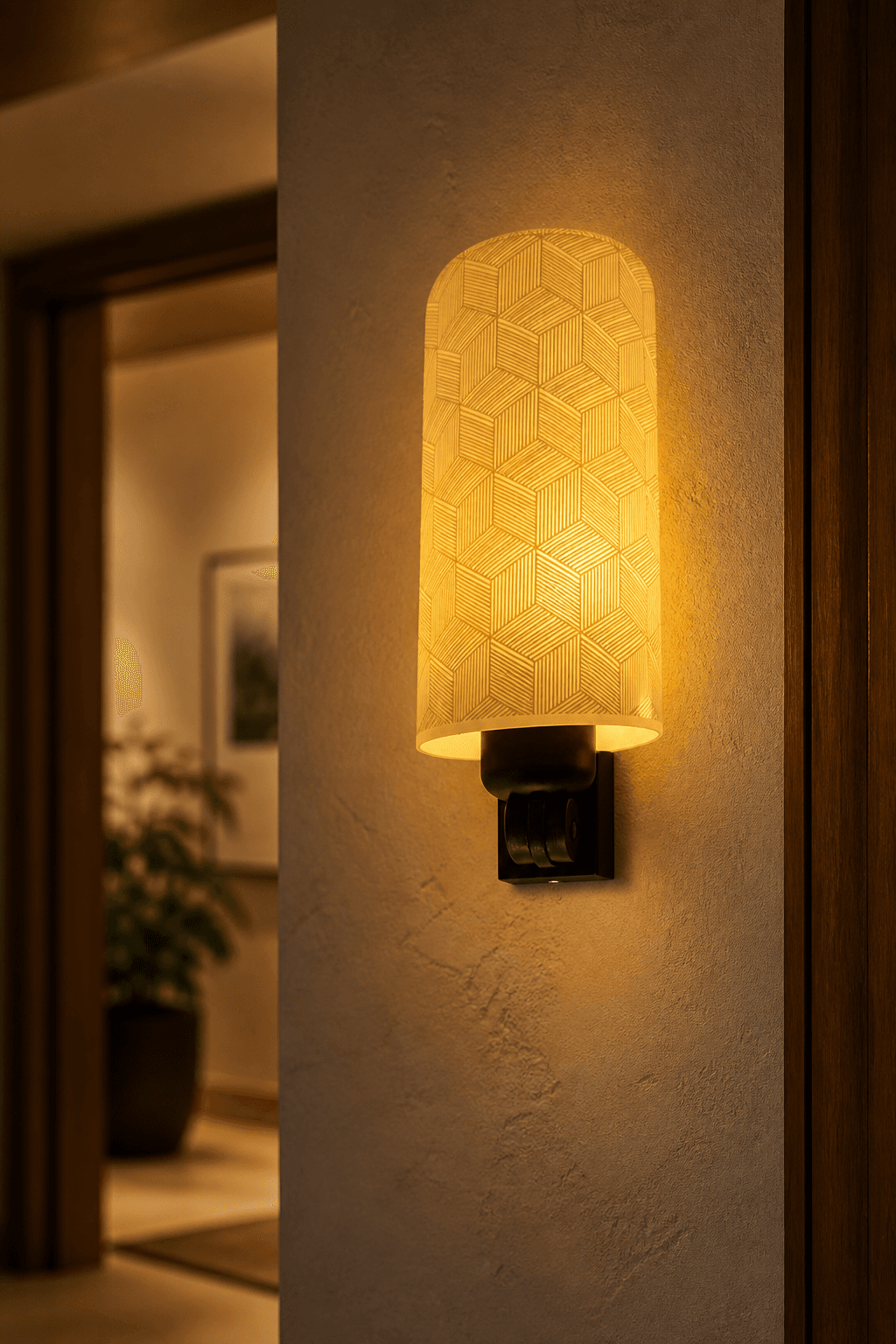 Geometric Cube Pattern Wall Sconce