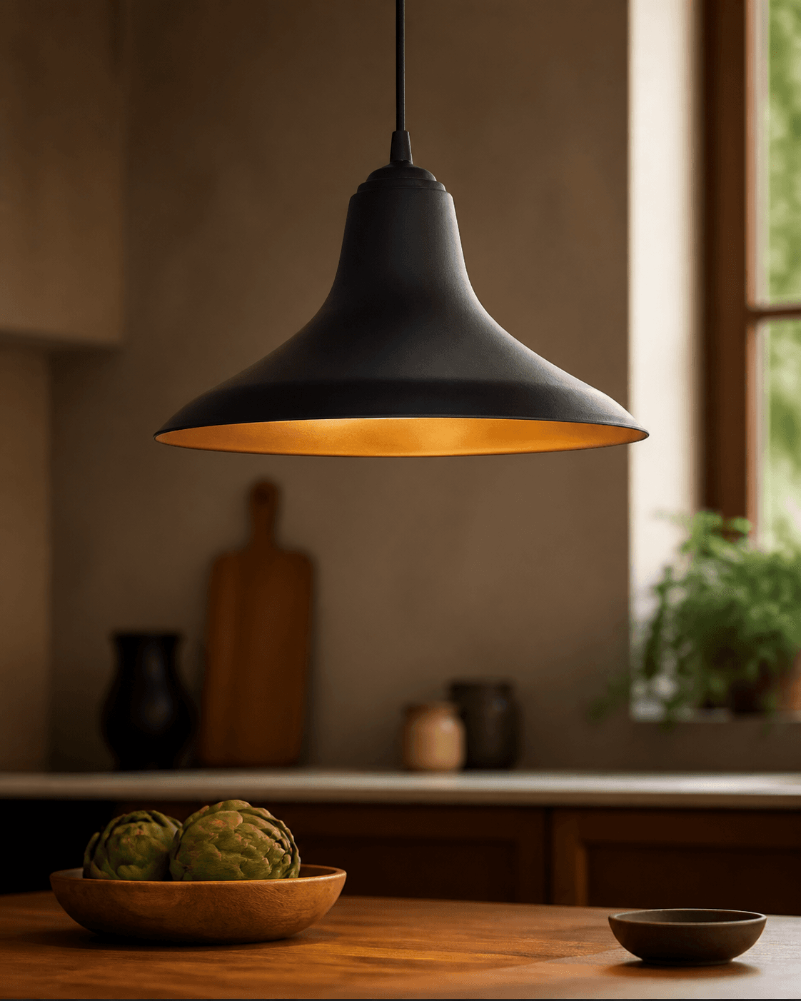 Industrial Flared Bell Pendant Light