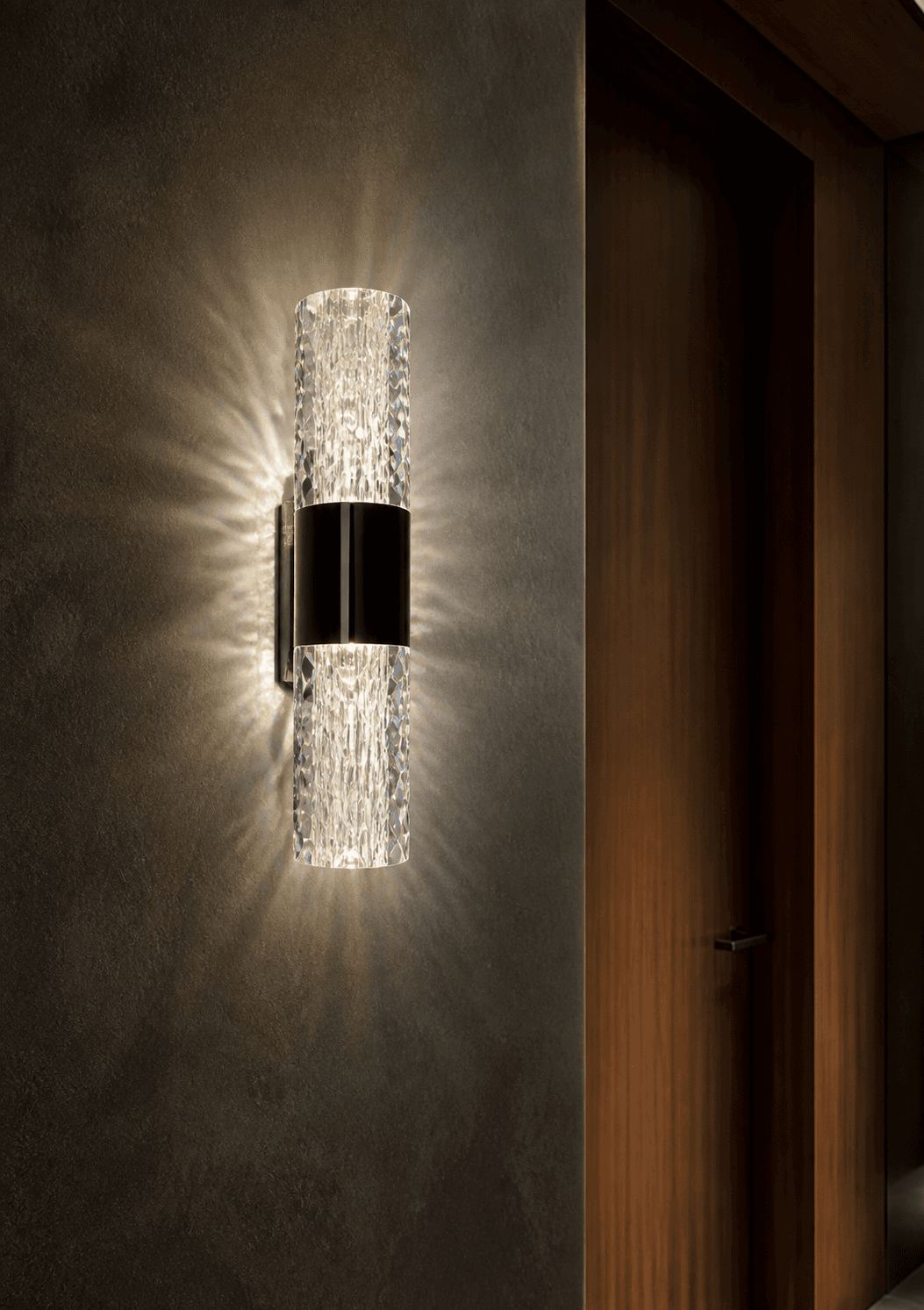Modern Crystal Cylinder Wall Sconce